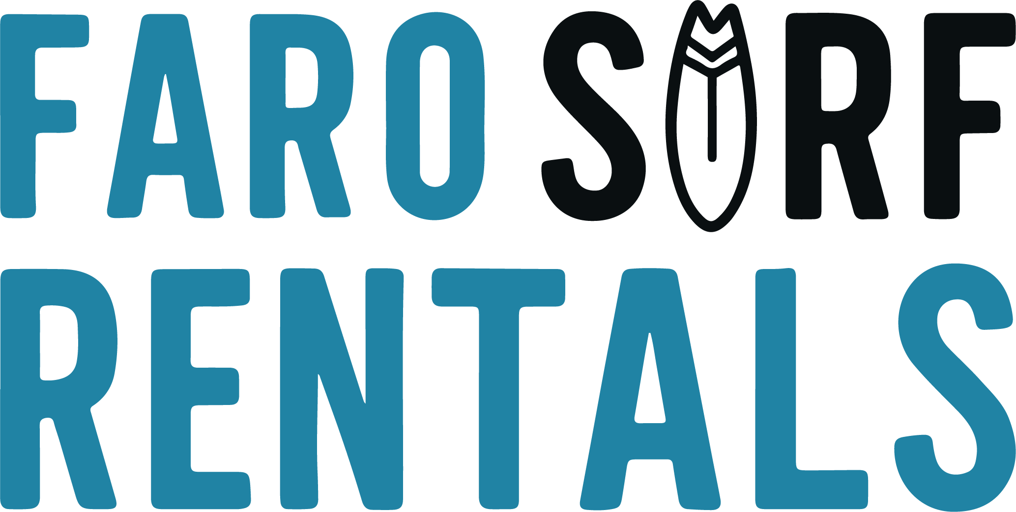 Faro Surf Rentals logo – horizontal surf rental brand logo Algarve